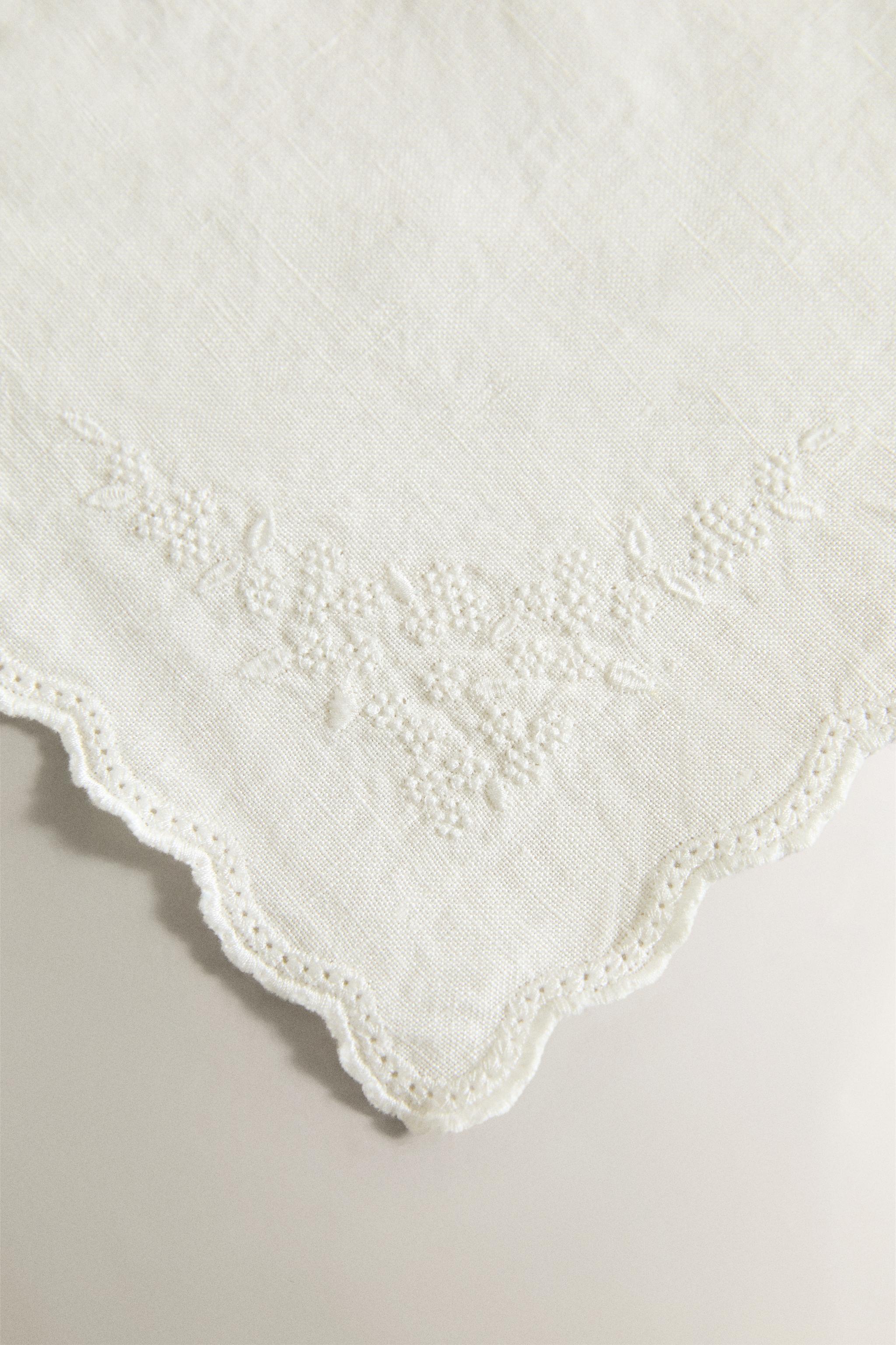 PACK OF EMBROIDERED FADED LINEN HAND TOWELS (PACK OF 2)